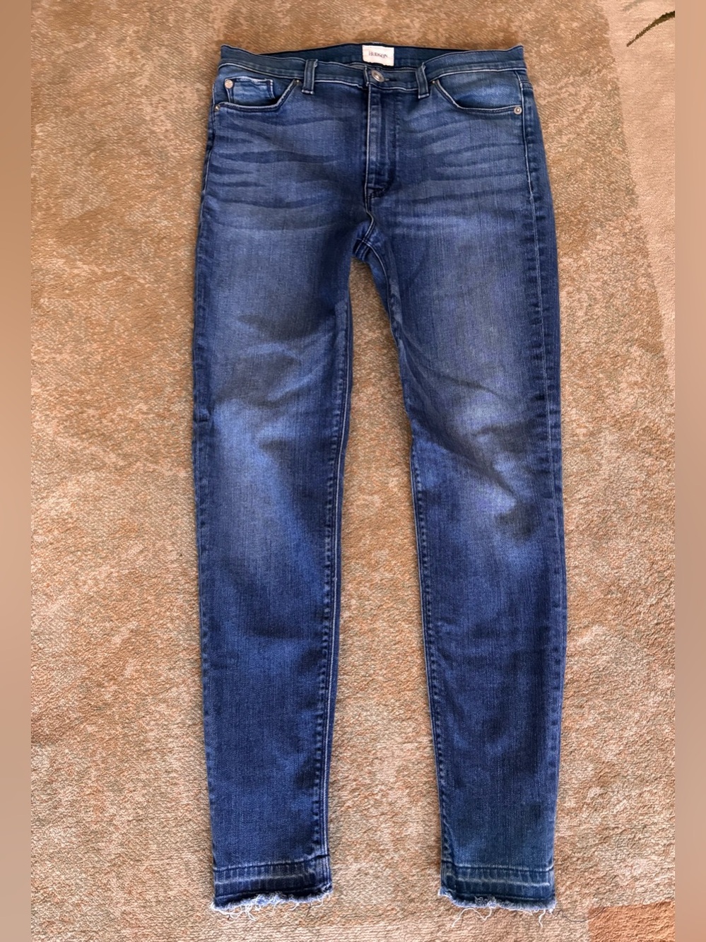 Hudson Barbara High Waist Ankle Skinny Jeans 29 Distressed Raw Hem Stretch